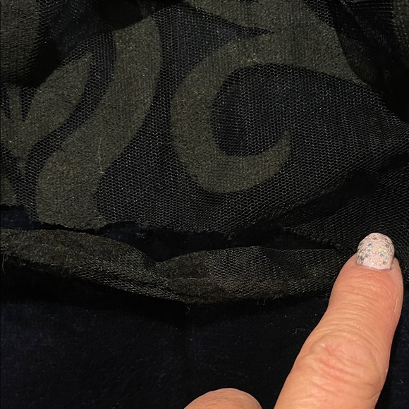 Windsor Black Sheer Short Puff Sleeve Dress 12 Very Long - Picture 11 of 12